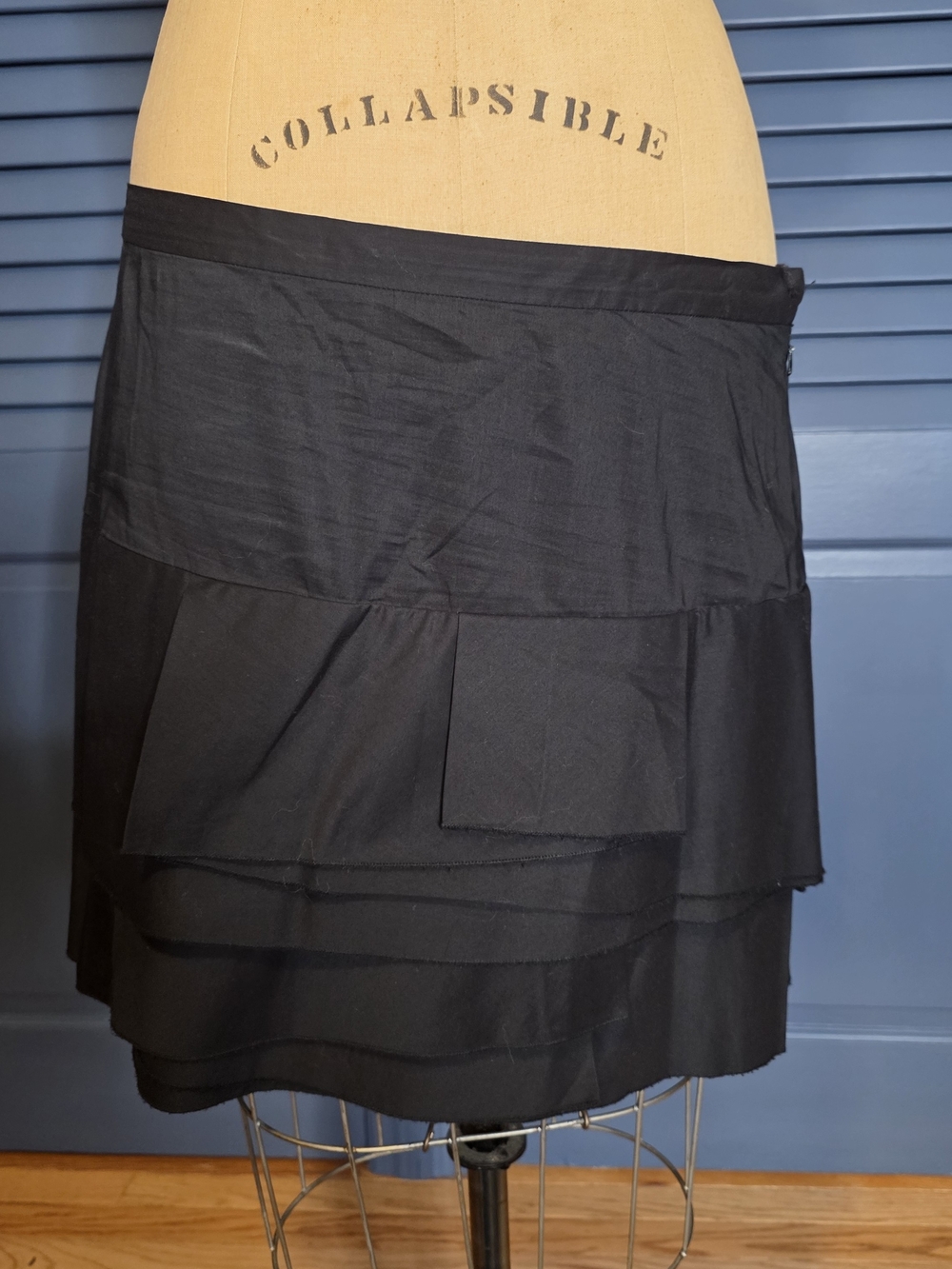 Women's Black Layered Ruffle Mini Skirt - Picture 8 of 9